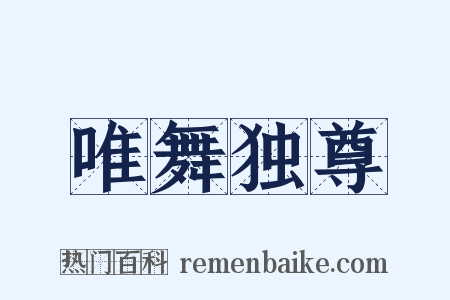 唯舞独尊是什么意思的图片